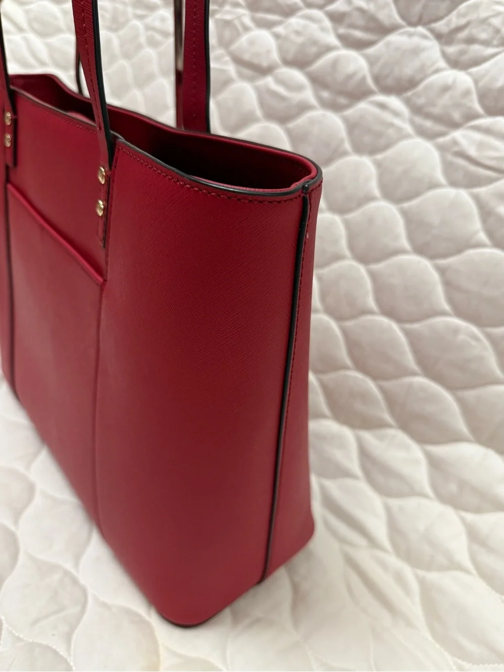 Karl Lagerfeld Large Red Tote with Cat Sunglasses Motif